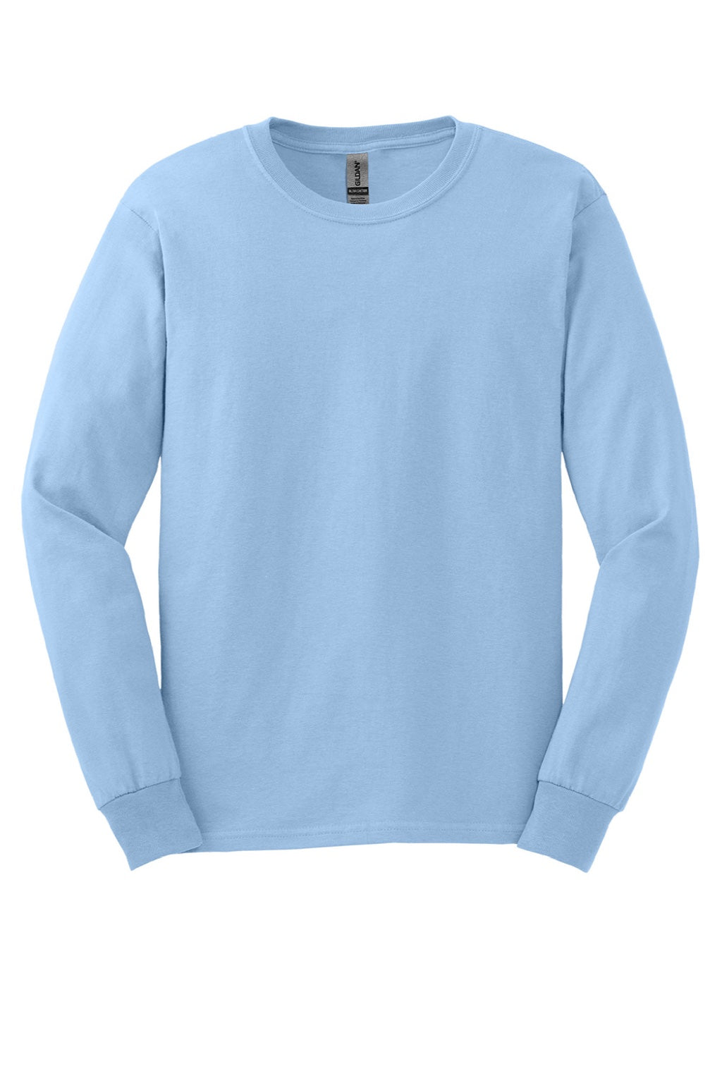 Gildan G2400/2400 Mens Ultra Long Sleeve Crewneck T-Shirt Light Blue Flat Front