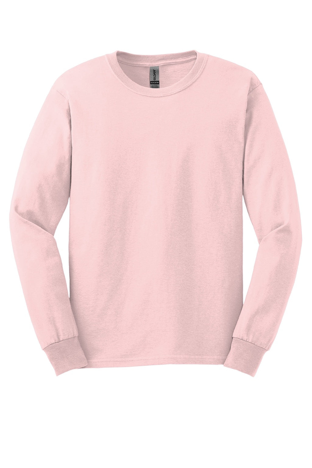 Gildan G2400/2400 Mens Ultra Long Sleeve Crewneck T-Shirt Light Pink Flat Front