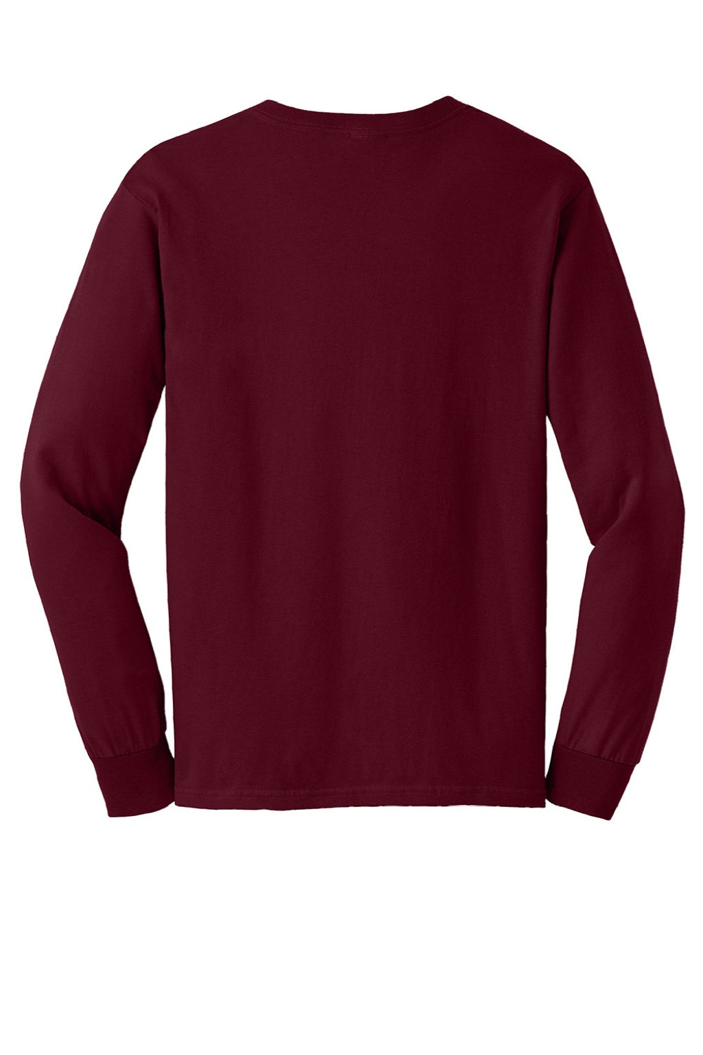 Gildan G2400/2400 Mens Ultra Long Sleeve Crewneck T-Shirt Maroon Flat Back