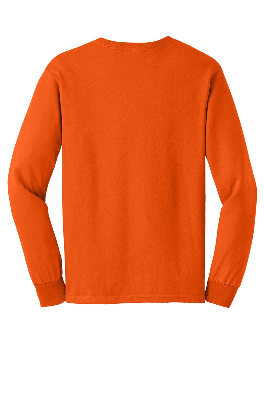 Gildan G2400/2400 Mens Ultra Long Sleeve Crewneck T-Shirt Orange Flat Back