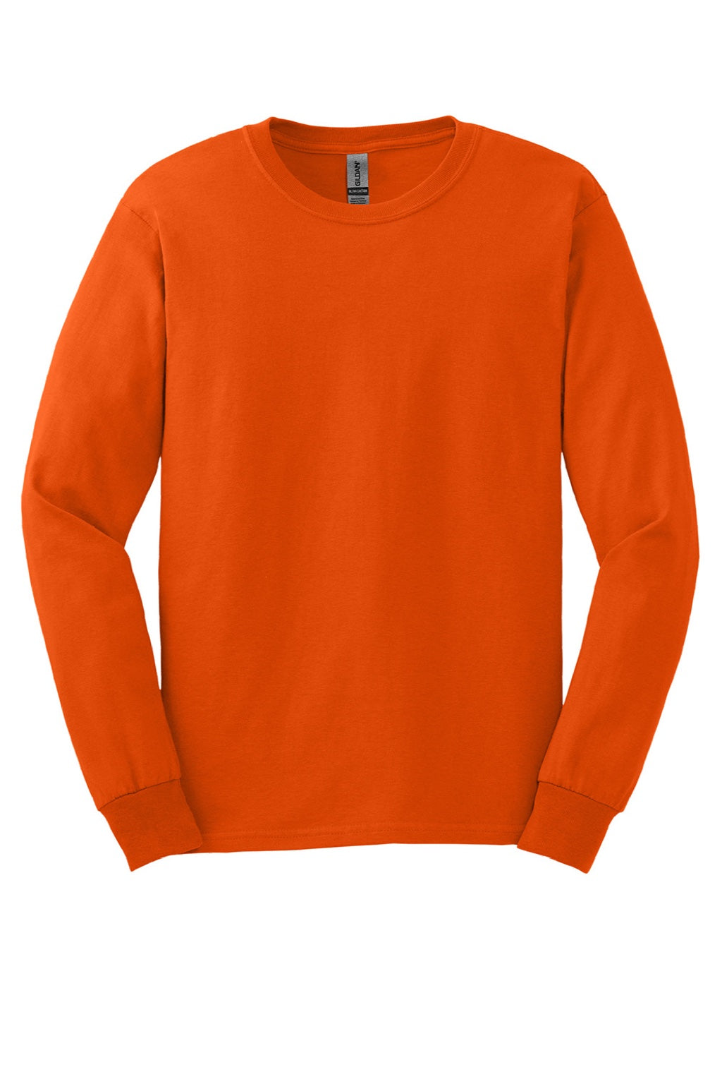 Gildan G2400/2400 Mens Ultra Long Sleeve Crewneck T-Shirt Orange Flat Front