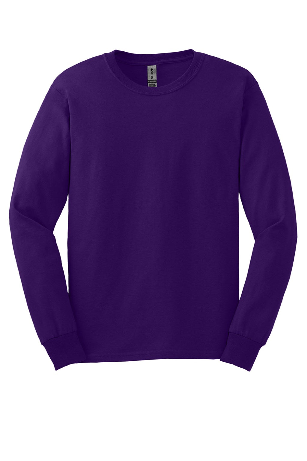 Gildan G2400/2400 Mens Ultra Long Sleeve Crewneck T-Shirt Purple Flat Front