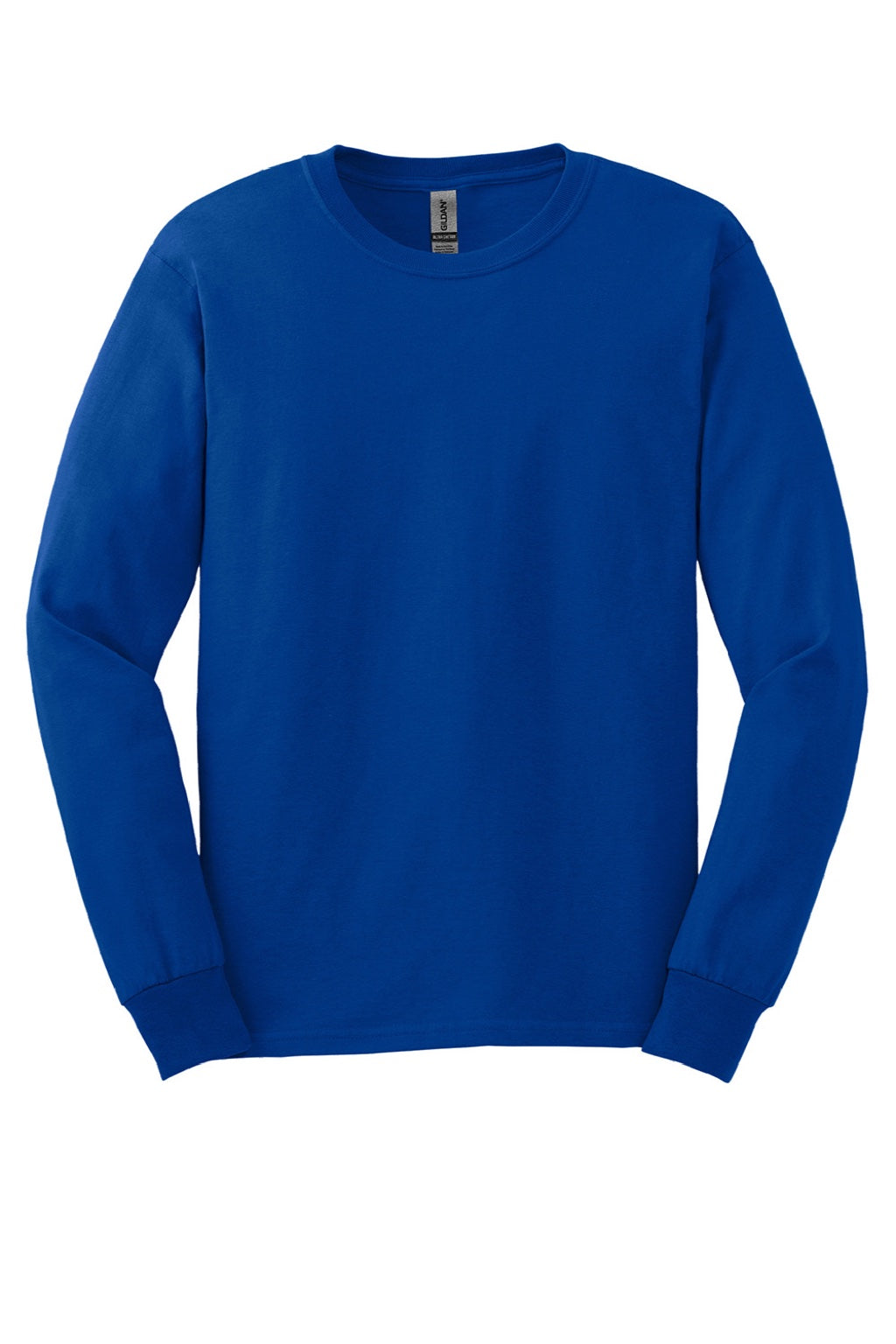 Gildan G2400/2400 Mens Ultra Long Sleeve Crewneck T-Shirt Royal Blue Flat Front