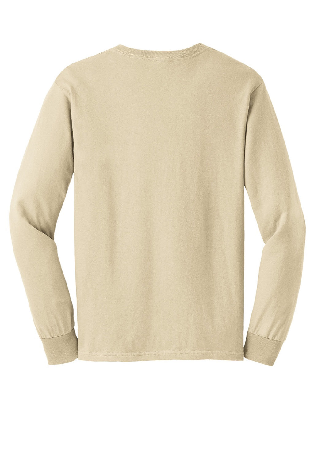 Gildan G2400/2400 Mens Ultra Long Sleeve Crewneck T-Shirt Sand Flat Back