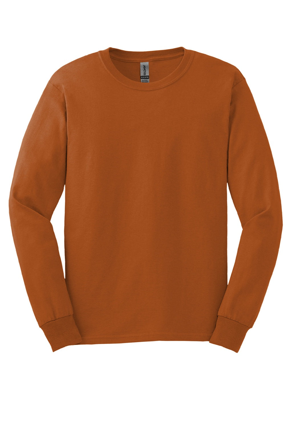 Gildan G2400/2400 Mens Ultra Long Sleeve Crewneck T-Shirt Texas Orange Flat Front