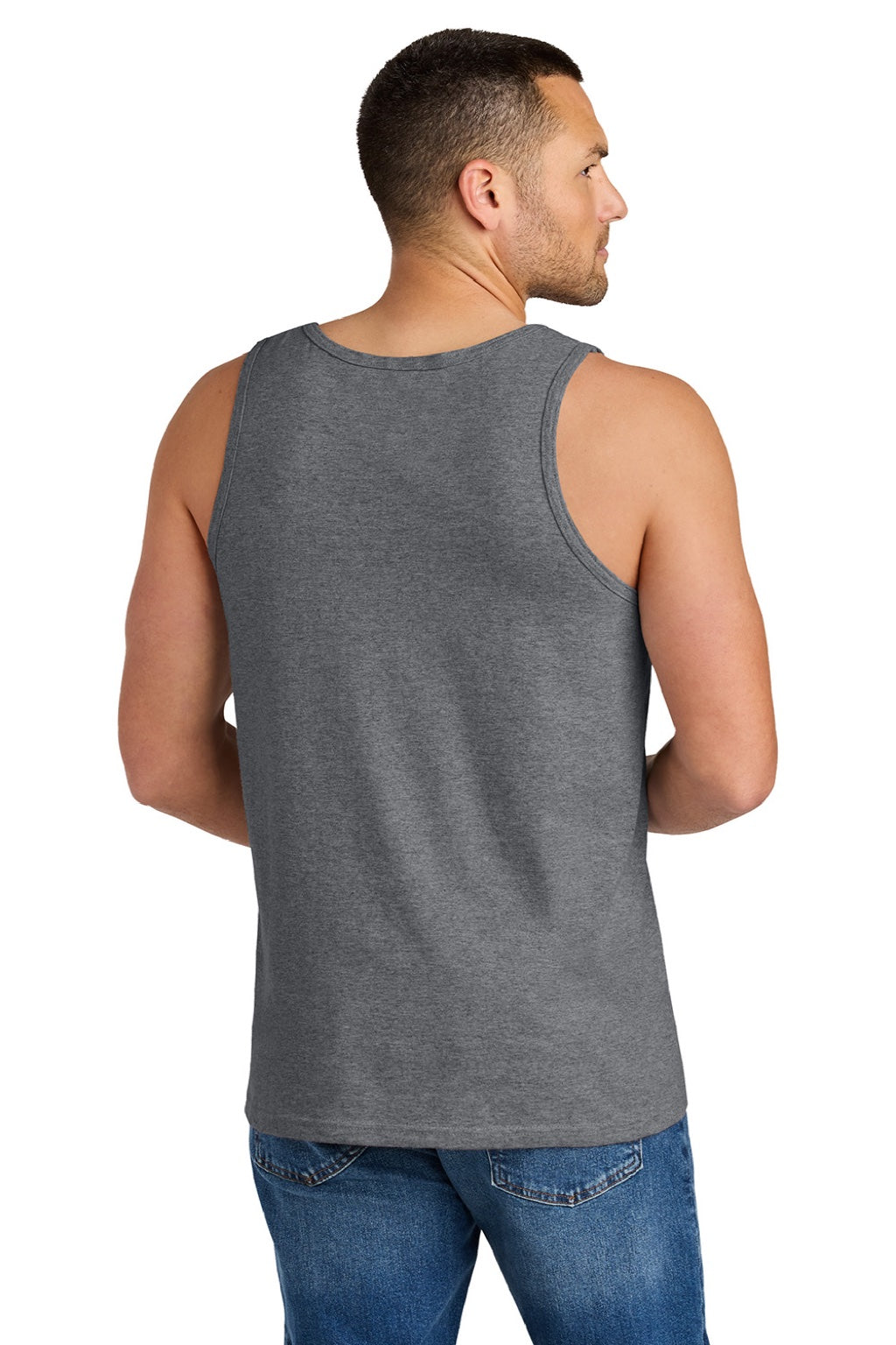 Gildan G5200/5200 Mens Tank Top Heather Graphite Grey Model Back