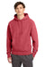 Champion GDS101 Mens Reverse Weave Garment Dyed Hooded Sweatshirt Hoodie w/ Pouch Pocket Crimson Red Model Front