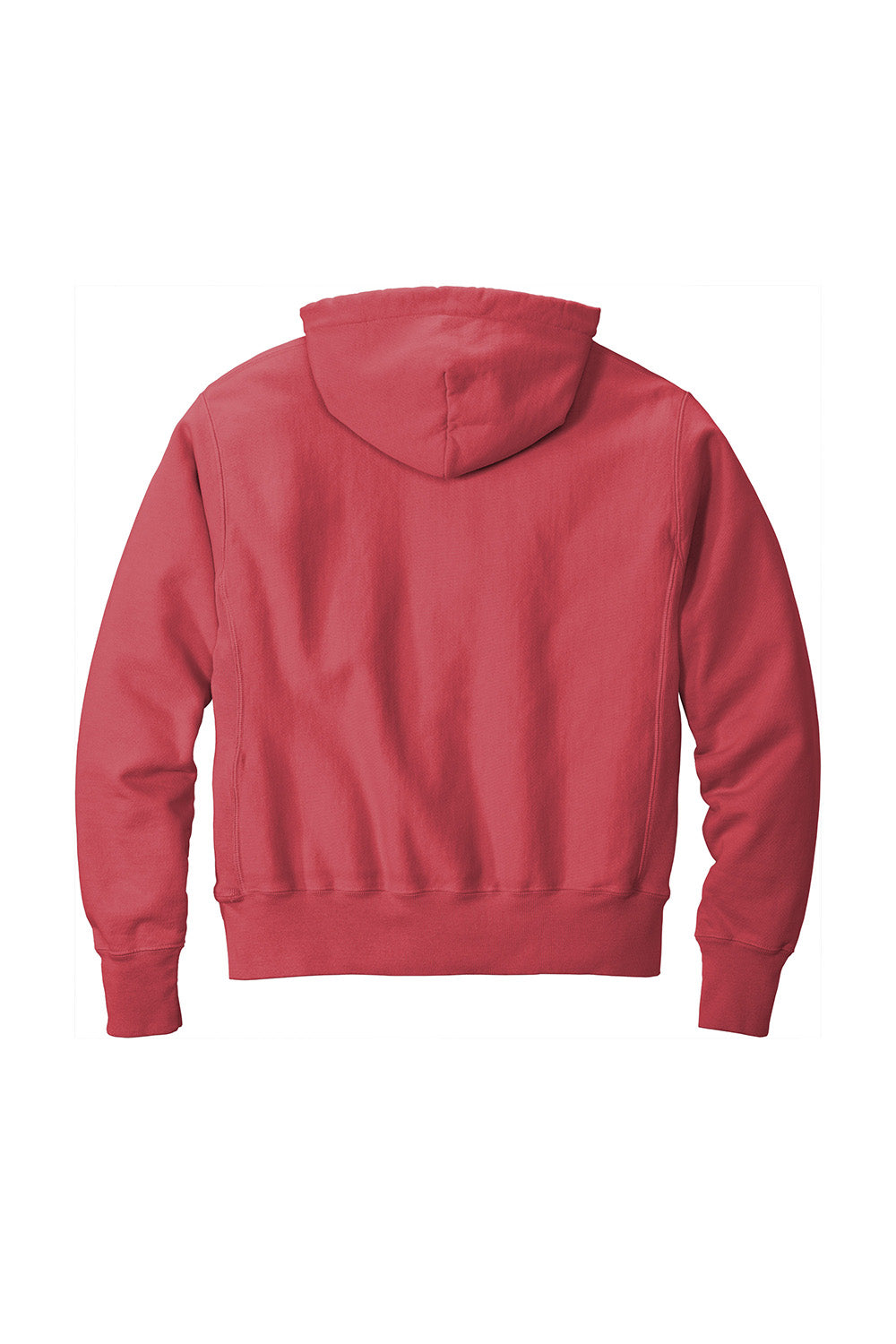 Champion GDS101 Mens Reverse Weave Garment Dyed Hooded Sweatshirt Hoodie w/ Pouch Pocket Crimson Red Flat Back