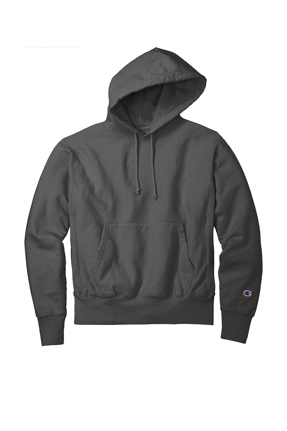 Champion GDS101 Mens Reverse Weave Garment Dyed Hooded Sweatshirt Hoodie w/ Pouch Pocket New Railroad Grey Flat Front