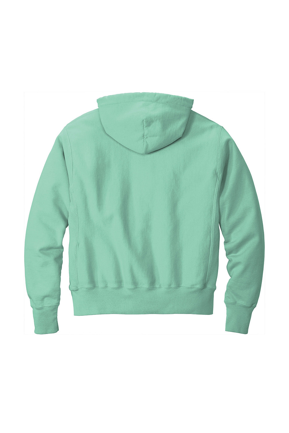 Champion GDS101 Mens Reverse Weave Garment Dyed Hooded Sweatshirt Hoodie w/ Pouch Pocket Pale Seafoam Green Flat Back
