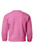 Gildan 18000B Youth Pill Resistant Fleece Crewneck Sweatshirt Safety Pink Flat Back
