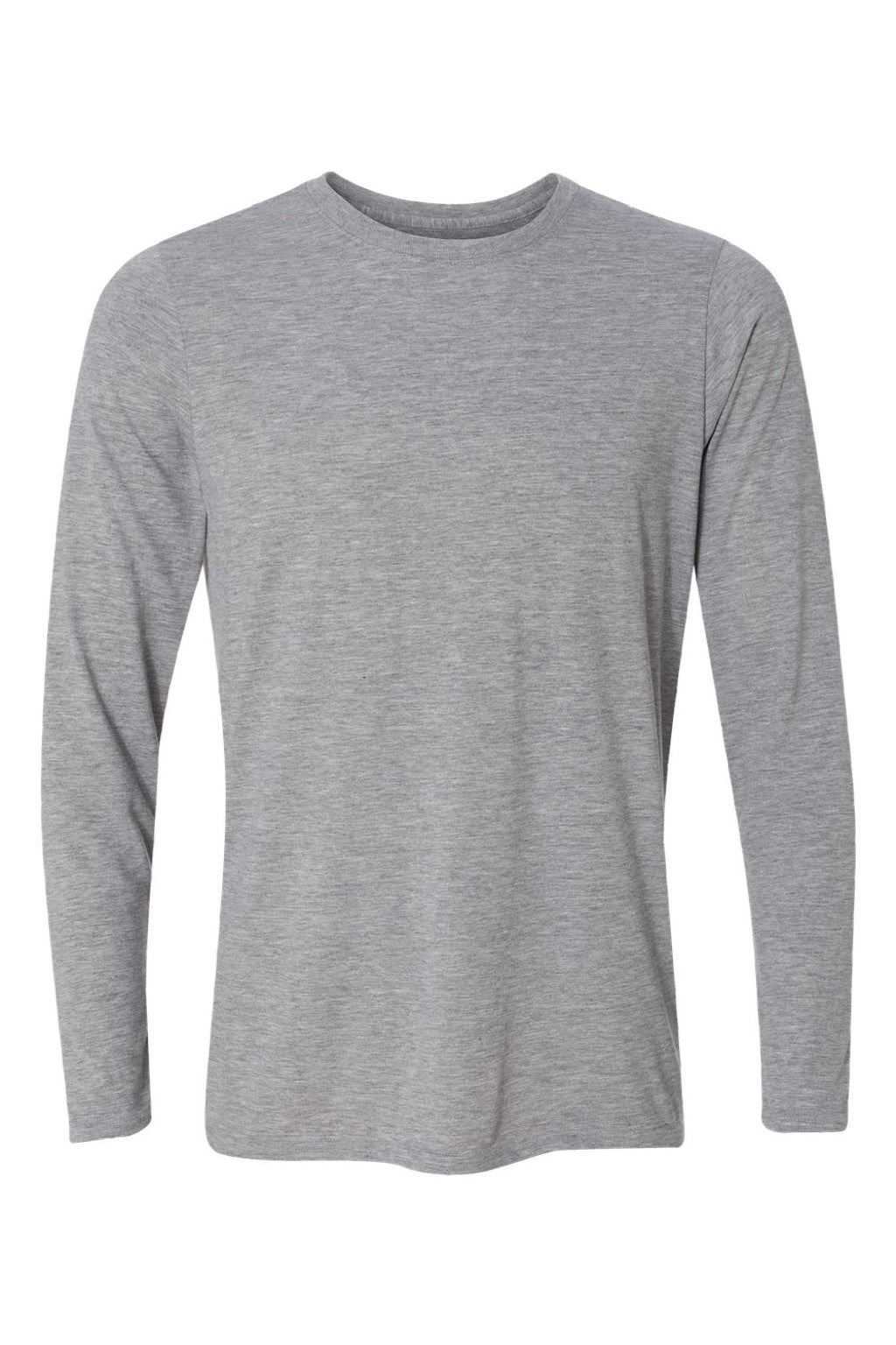 Gildan 42400 Mens Performance Jersey Moisture Wicking Long Sleeve Crewneck T-Shirt Sport Grey Flat Front