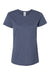 Gildan 5000L Womens Short Sleeve Crewneck T-Shirt Heather Navy Blue Flat Front