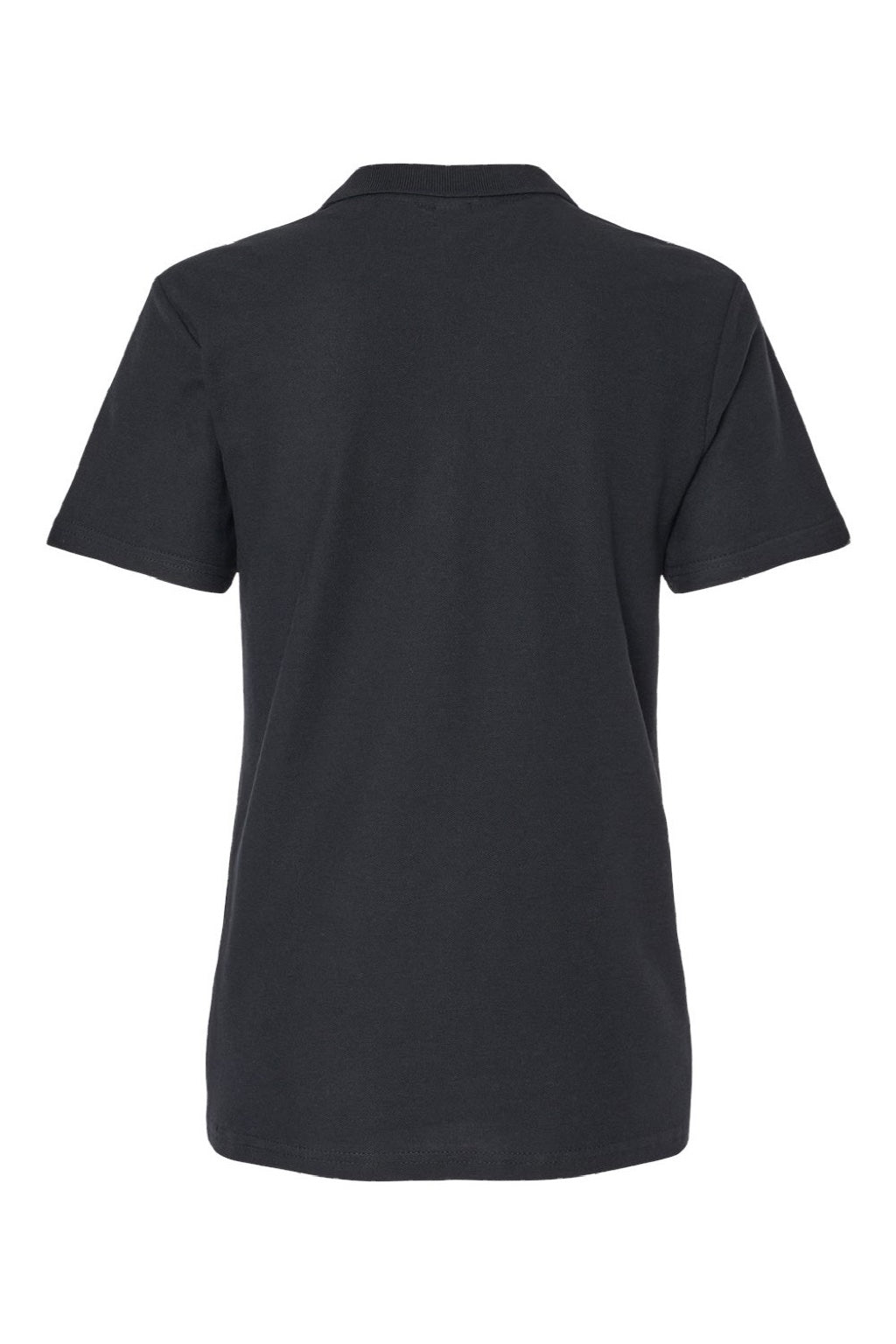 Gildan 64800L Womens Softstyle Pique Short Sleeve Polo Shirt Black Flat Back