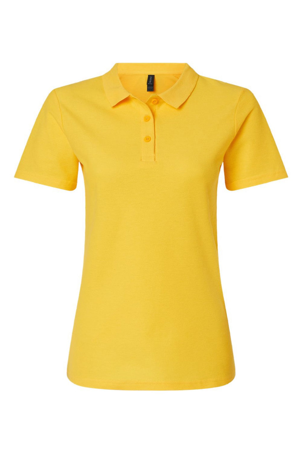 Gildan 64800L Womens Softstyle Pique Short Sleeve Polo Shirt Daisy Yellow Flat Front