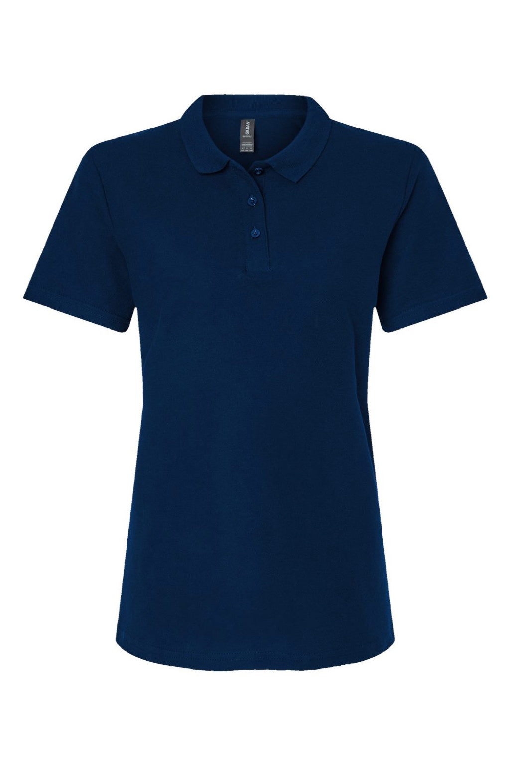 Gildan 64800L Womens Softstyle Pique Short Sleeve Polo Shirt Navy Blue Flat Front