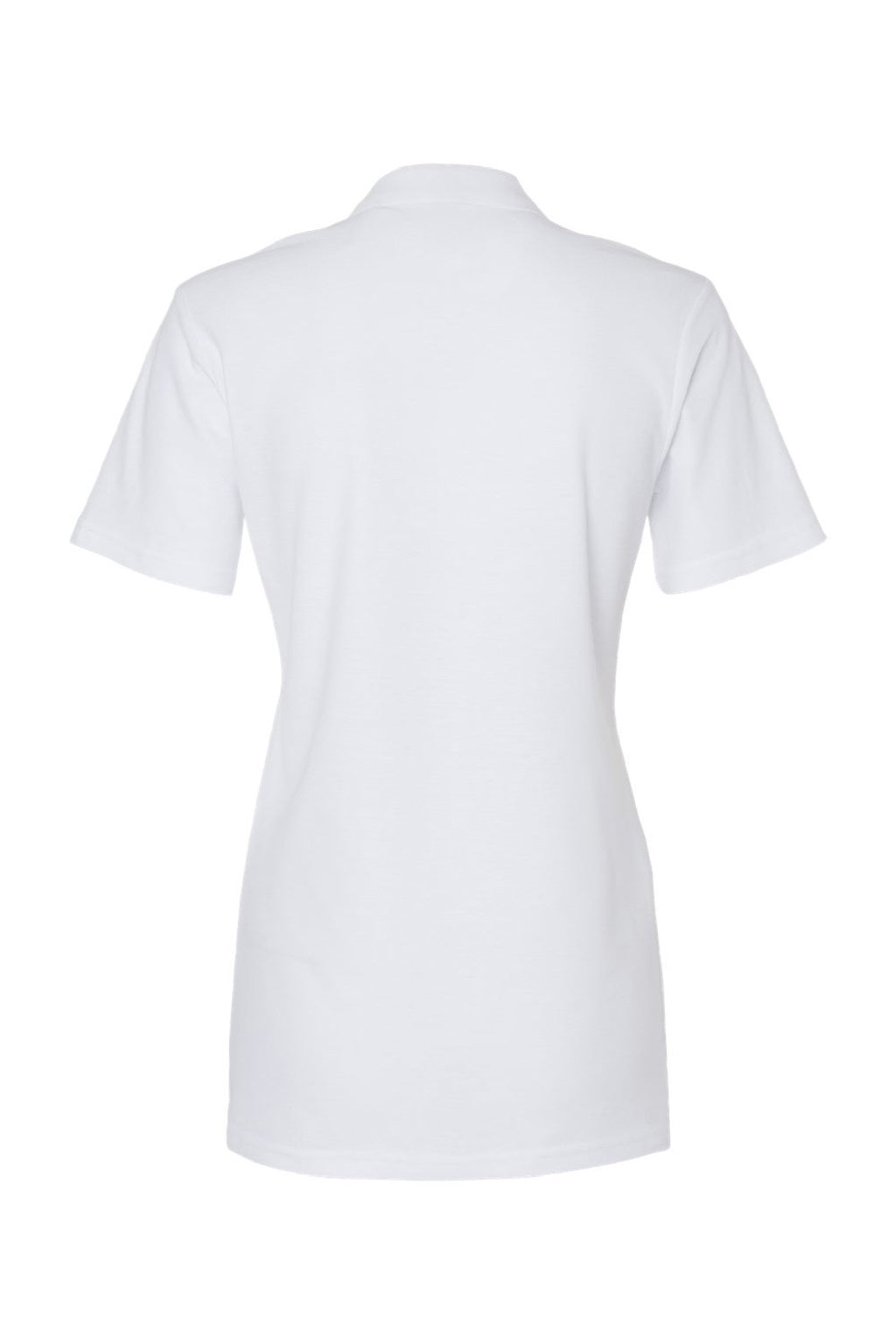 Gildan 64800L Womens Softstyle Pique Short Sleeve Polo Shirt White Flat Back