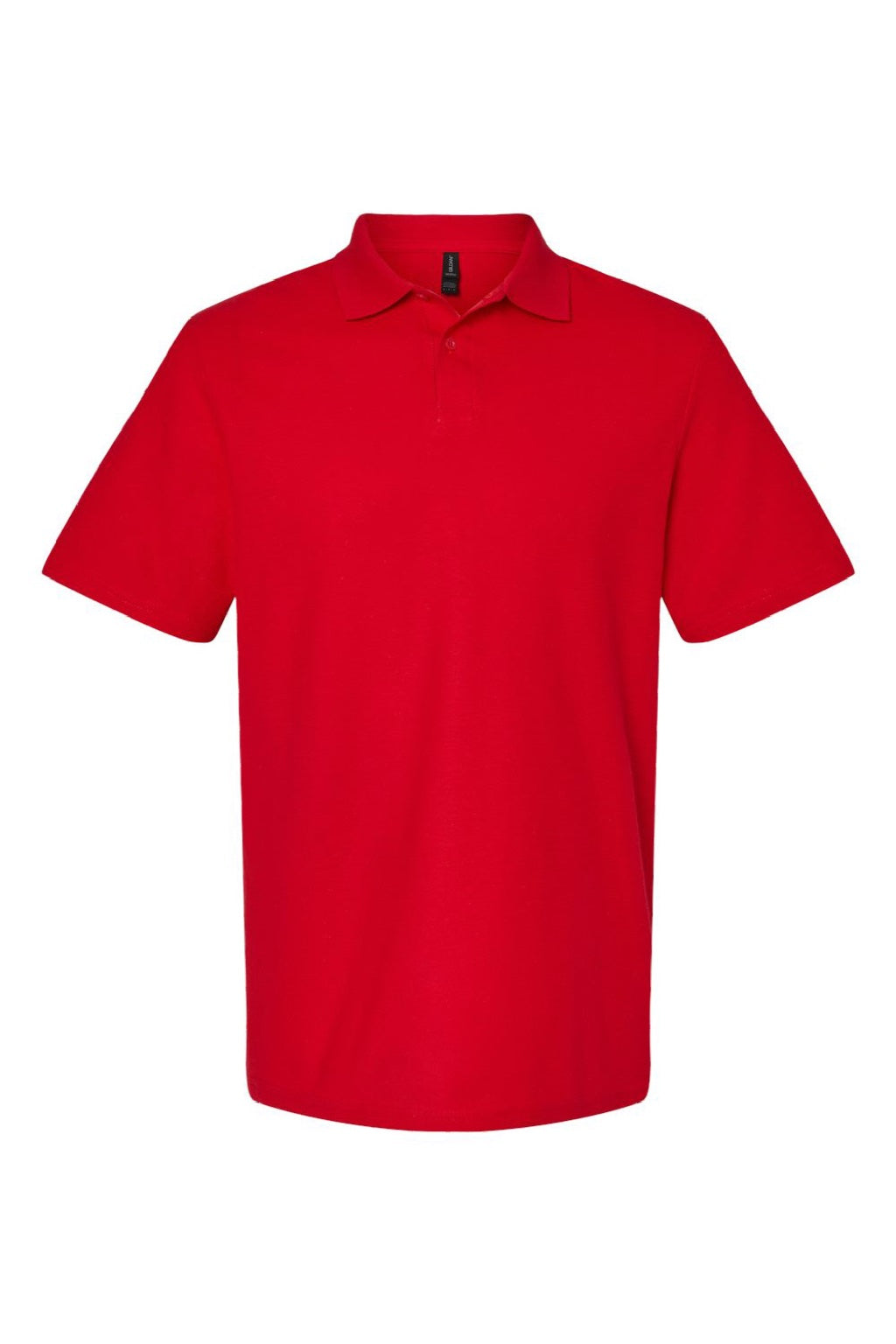 Gildan 64800 Mens Softstyle Pique Short Sleeve Polo Shirt Cherry Red Flat Front