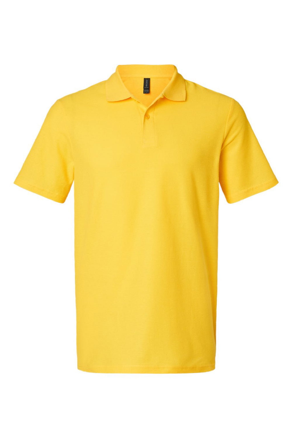 Gildan 64800 Mens Softstyle Pique Short Sleeve Polo Shirt Daisy Yellow Flat Front