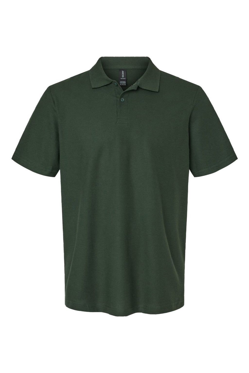 Gildan 64800 Mens Softstyle Pique Short Sleeve Polo Shirt Forest Green Flat Front