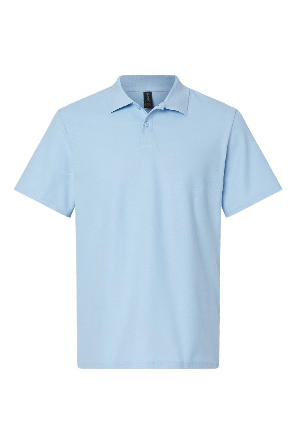 Gildan 64800 Mens Softstyle Pique Short Sleeve Polo Shirt Light Blue Flat Front