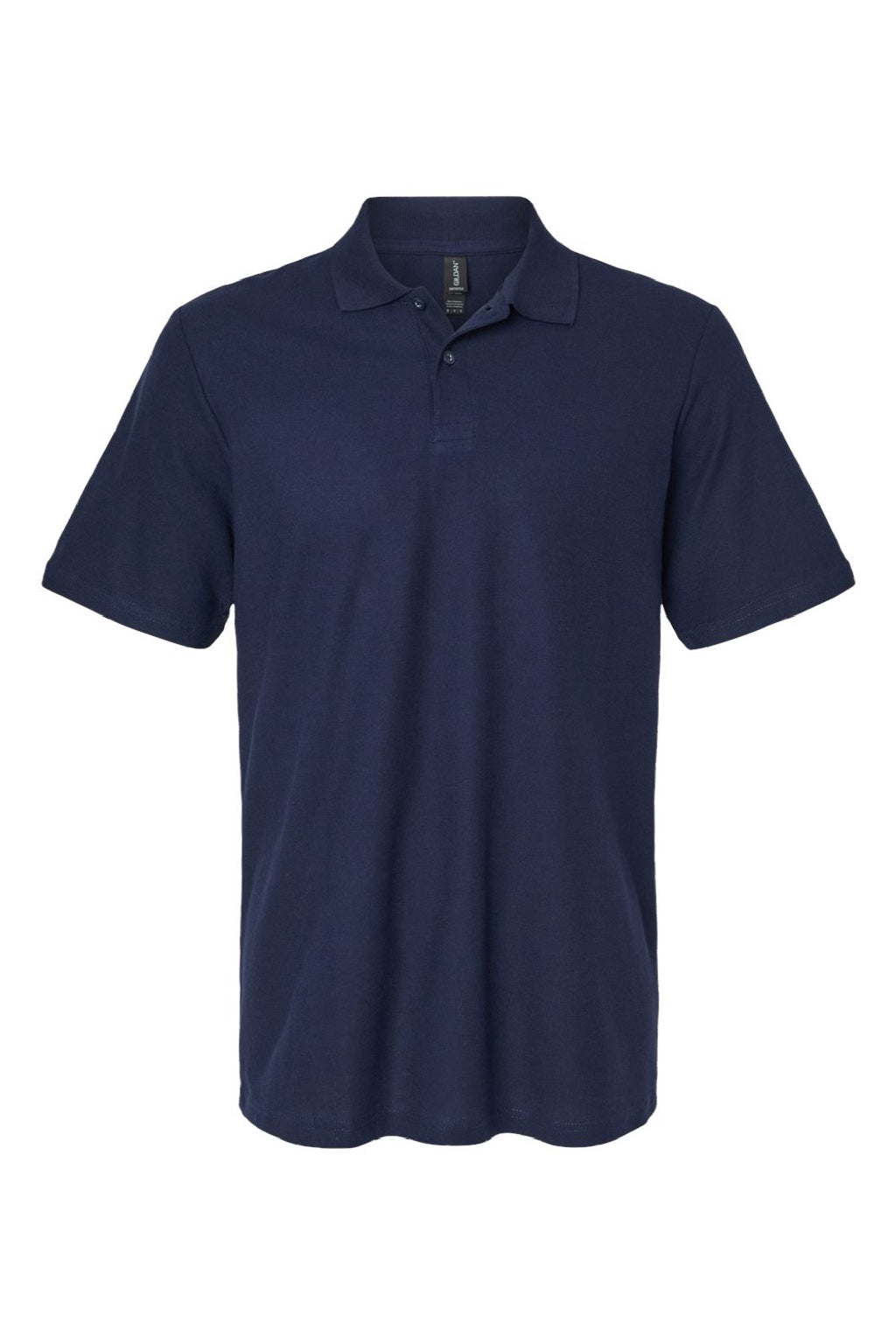 Gildan 64800 Mens Softstyle Pique Short Sleeve Polo Shirt Navy Blue Flat Front