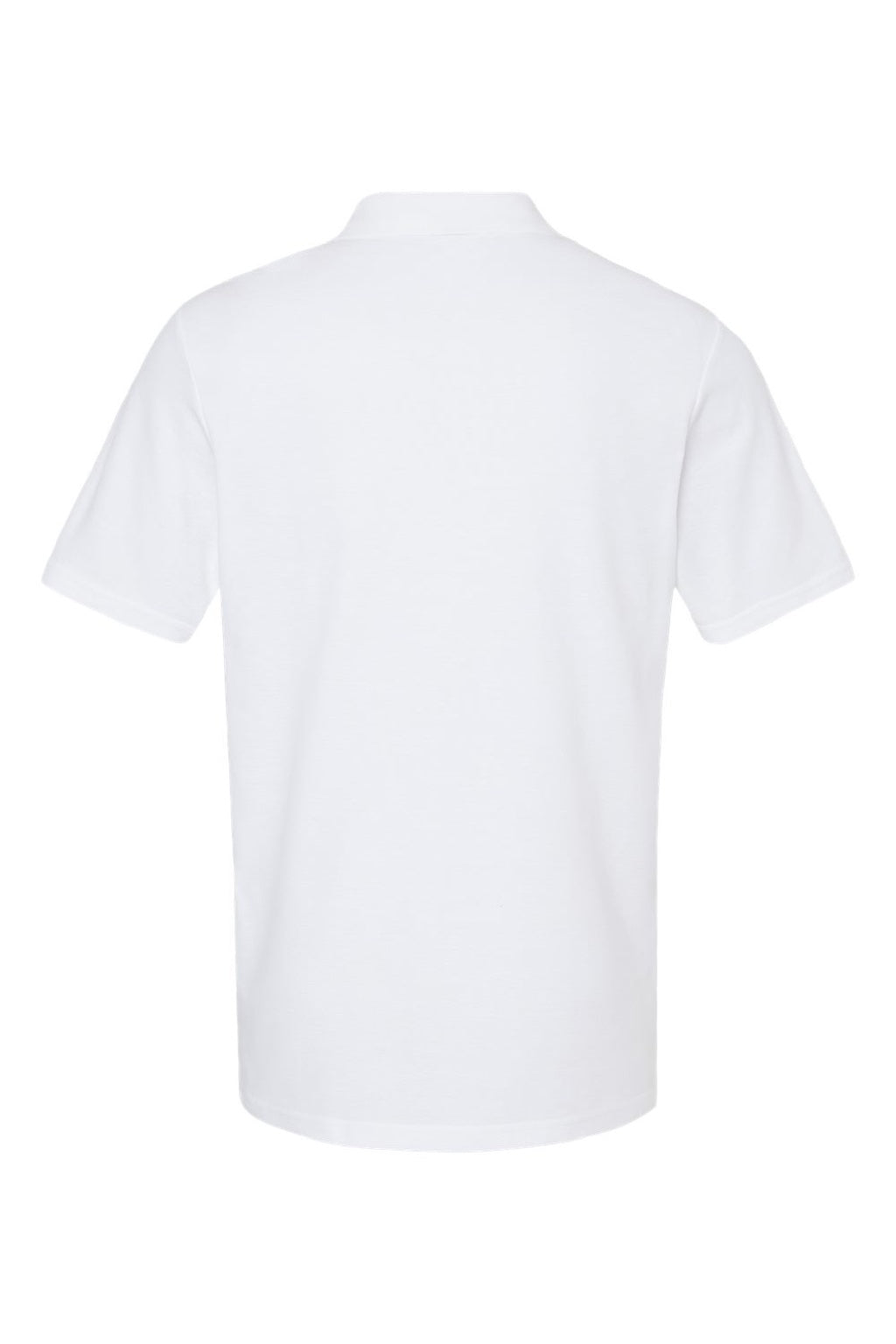 Gildan 64800 Mens Softstyle Pique Short Sleeve Polo Shirt White Flat Back