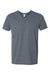 Gildan 64V00 Mens Softstyle Short Sleeve V-Neck T-Shirt Heather Dark Grey Flat Front