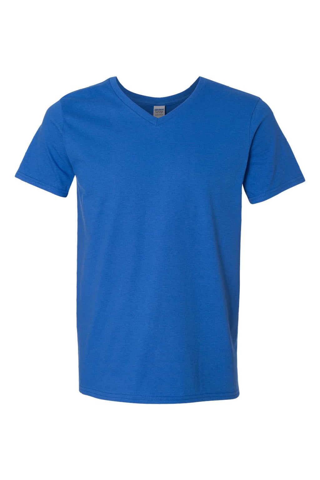 Gildan 64V00 Mens Softstyle Short Sleeve V-Neck T-Shirt Royal Blue Flat Front