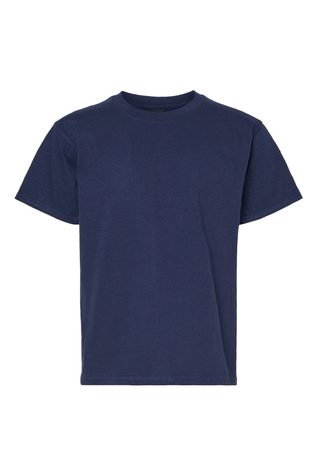 Gildan 65000B Youth Softstyle Short Sleeve Crewneck T-Shirt Navy Blue Flat Front