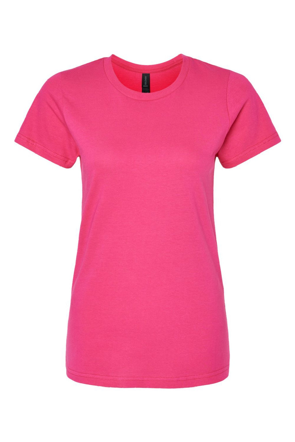 Gildan 65000L Womens Softstyle Short Sleeve Crewneck T-Shirt Heliconia Pink Flat Front