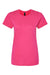 Gildan 65000L Womens Softstyle Short Sleeve Crewneck T-Shirt Heliconia Pink Flat Front