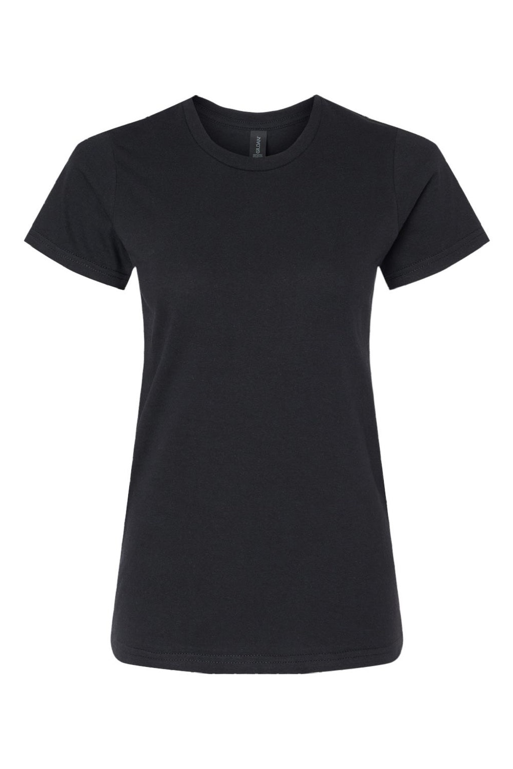 Gildan 65000L Womens Softstyle Short Sleeve Crewneck T-Shirt Pitch Black Flat Front