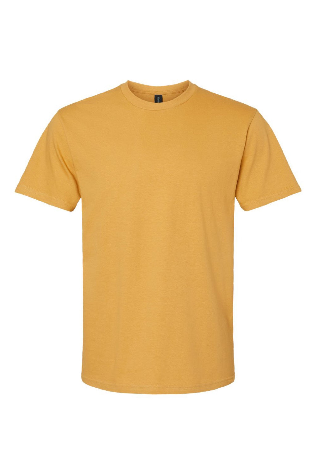 Gildan 65000 Mens Softstyle Short Sleeve Crewneck T-Shirt Mustard Yellow Flat Front
