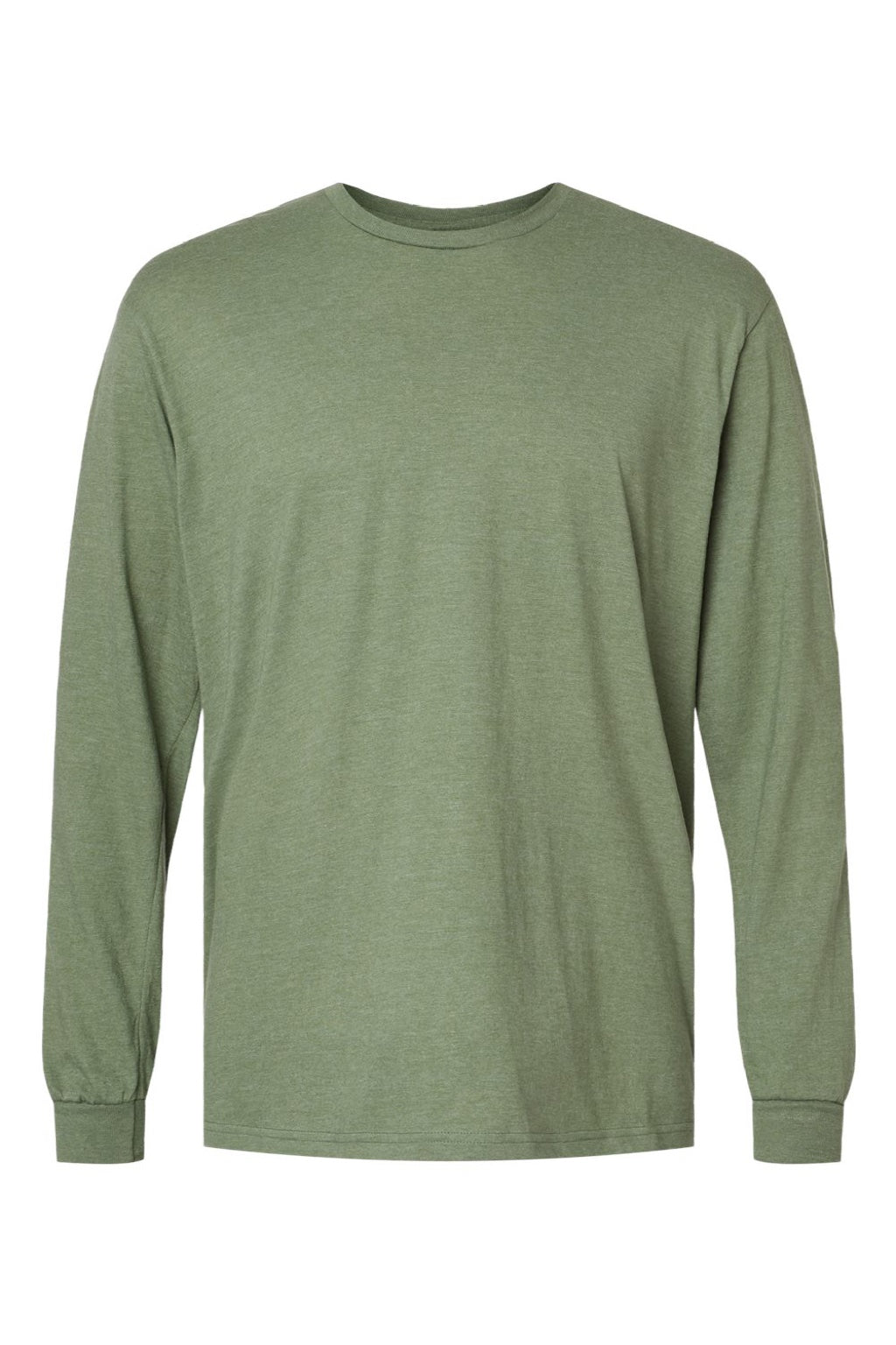 Gildan 64440CVC Mens Softstyle CVC Long Sleeve Crewneck T-Shirt Cactus Green Flat Front