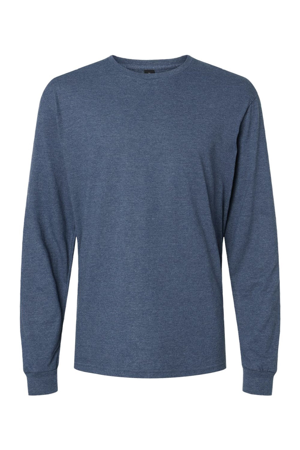 Gildan 64440CVC Mens Softstyle CVC Long Sleeve Crewneck T-Shirt Navy Blue Mist Flat Front