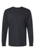 Gildan 64440CVC Mens Softstyle CVC Long Sleeve Crewneck T-Shirt Pitch Black Flat Front