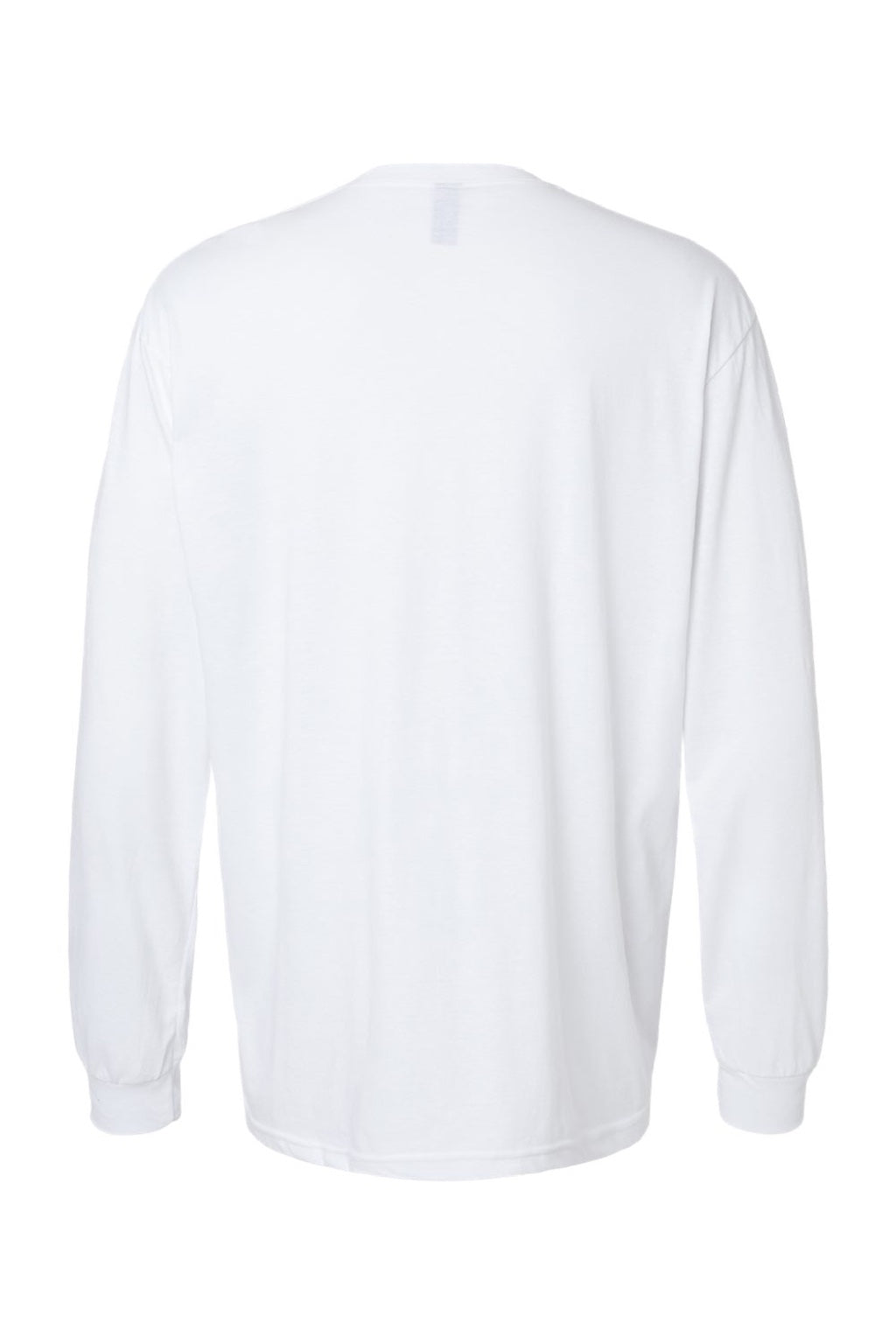 Gildan 64440CVC Mens Softstyle CVC Long Sleeve Crewneck T-Shirt White Flat Back