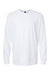 Gildan 64440CVC Mens Softstyle CVC Long Sleeve Crewneck T-Shirt White Flat Front