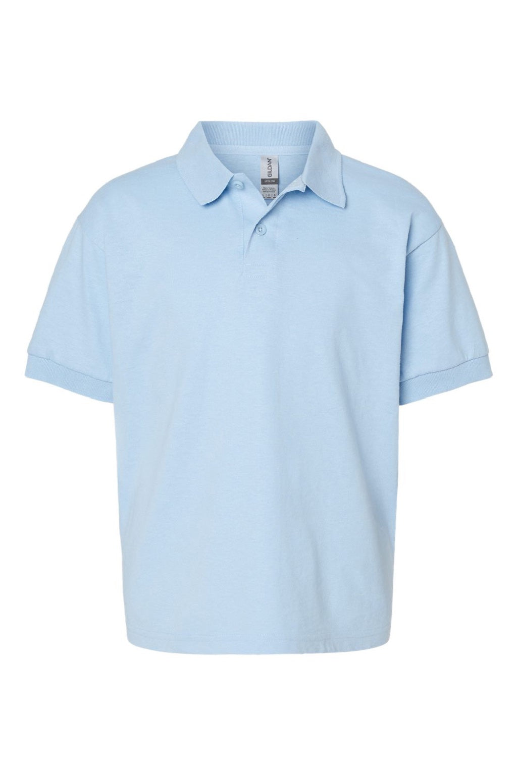 Gildan 8800B Youth DryBlend Moisture Wicking Short Sleeve Polo Shirt Light Blue Flat Front