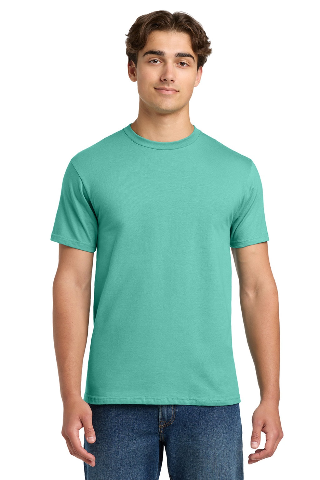 Gildan H000 Mens Hammer Short Sleeve Crewneck T-Shirt Chalky Mint Green Model Front