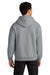 Jerzees H12M Mens Rugged Hooded Sweatshirt Hoodie w/ Pouch Pocket Heather Grey Model Back