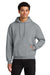 Jerzees H12M Mens Rugged Hooded Sweatshirt Hoodie w/ Pouch Pocket Heather Grey Model Front