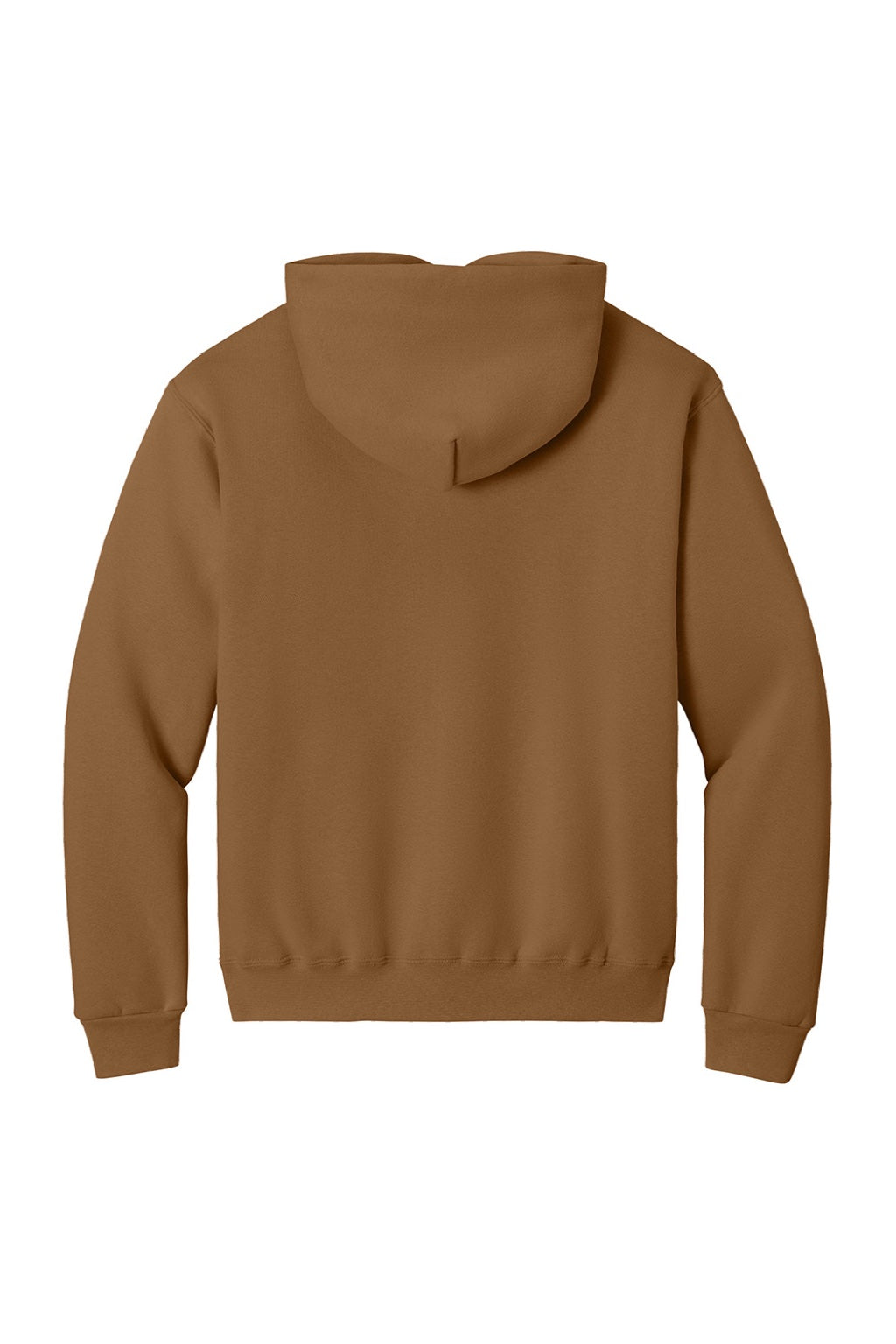 Jerzees H12M Mens Rugged Hooded Sweatshirt Hoodie w/ Pouch Pocket Golden Pecan Brown Flat Back