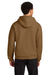 Jerzees H12M Mens Rugged Hooded Sweatshirt Hoodie w/ Pouch Pocket Golden Pecan Brown Model Back