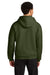 Jerzees H12M Mens Rugged Hooded Sweatshirt Hoodie w/ Pouch Pocket Military Green Model Back