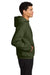 Jerzees H12M Mens Rugged Hooded Sweatshirt Hoodie w/ Pouch Pocket Military Green Model Side
