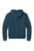 Jerzees H12M Mens Rugged Hooded Sweatshirt Hoodie w/ Pouch Pocket Washed Navy Bue Flat Back