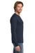 Gildan H400 Mens Hammer Long Sleeve Crewneck T-Shirt Sport Dark Navy Blue Model Side