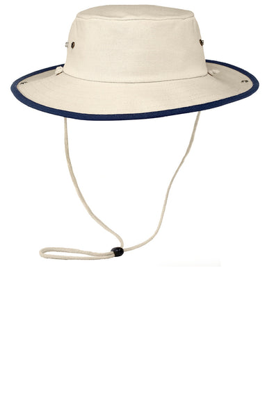 Port Authority Hats HCF Mens Outback Hat Canvas/Navy Blue Model Flat Front